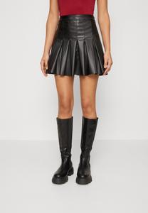 Мини-юбка Nmpaulo Hw Pleated Pu Mini Skirt Noisy May, черная
