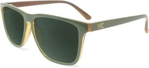 Поляризованные легкие солнцезащитные очки Knockaround Fast Lanes для мужчин и женщин - защита от УФ-излучения UV400, Coyote Calls / Aviator Green