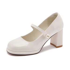 Туфли Мэри Джейн на массивном каблуке 7 см Women's Ouumeis, черные