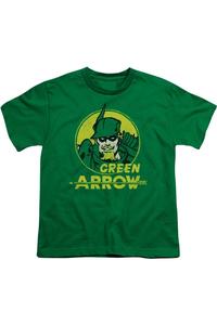 Футболка с коротким рукавом DC Comics Archer Circle для детей Gildan, зеленый