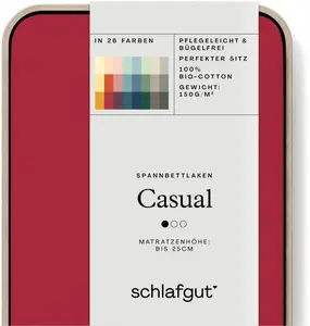 Простыня Schlafgut Casual 140-160х200 см, красный