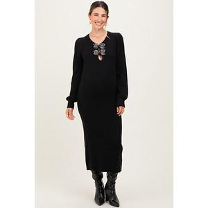 Платье-Миди из ребристой ткани с бантом для беременных Pinkblush