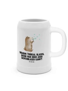 Пивная кружка с медведем и мыльными пузырями, надпись на белом фоне Mr. & Mrs. Panda