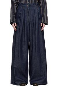 Джинсы с широкими складками Dries Van Noten, индиго