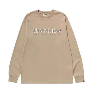Футболка BAPE Kanji Logo Asnka Long-Sleeve Tee, Beige