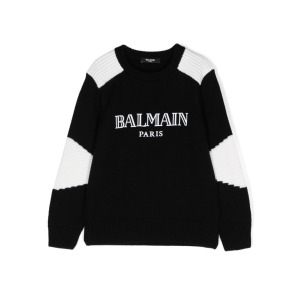 Balmain Kids джемпер с логотипом, черный