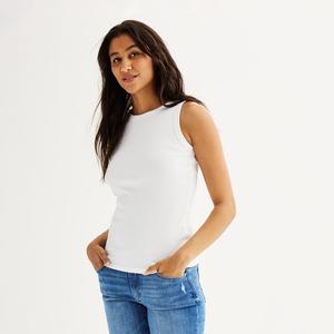 Женская многослойная майка Sonoma Goods For Life с высоким воротником, цвет Vital White