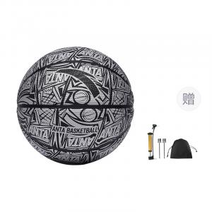 ANTA Резиновый баскетбольный мяч all over print black размер 5, размер 7 тренировочный соревновательный unisex