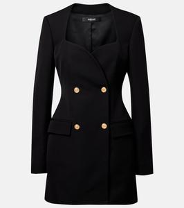 Двубортное шерстяное мини-платье Versace, черный