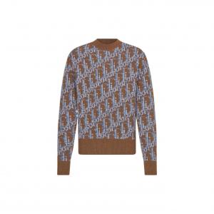 Свитер с монограммой, выполненной в технике интарсии Dior, синий