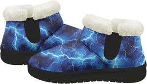 Женские рождественские зимние сапоги с мягким плюшевым верхом, ботильоны с противоскользящей подошвой для холодной погоды GETELINSENG, Blue Lightning