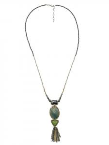 Collezione alessandro Длинное ожерелье «Агата» зеленого цвета