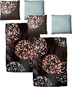 Комплект постельного белья из хлопкового сатина в горошек, черный и разноцветный, 135х200 см и 80х80 см: 4 предмета. aboutyourhome-shop