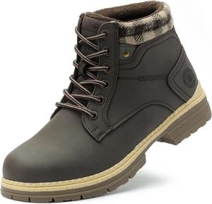 Женские зимние походные ботинки ANJOUFEMME - водонепроницаемые легкие ботинки на щиколотку для женщин, рабочие и туристические ботинки FNW110-FNW08-БЕЖЕВЫЙ-6