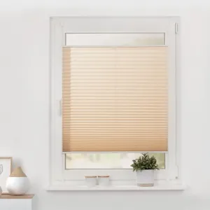 Плиссе Klemmfix, без сверления, натяжное непрозрачное, без сверления, натяжное, пропускающее свет, непрозрачное Lichtblick Original, кремовый/белый/белый