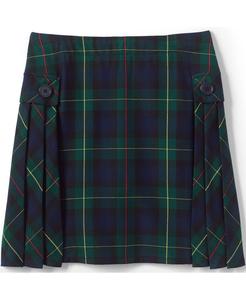 Детская школьная форма для девочек, тонкий клетчатый юбка со складками по бокам выше колена Lands' End