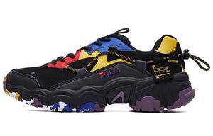 Кроссовки Cat Claw Chunky женские низкие черные/лимонно-оранжевые Fila Fusion