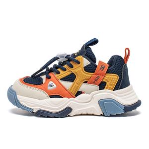 Низкие, амортизирующие, износостойкие детские кроссовки для повседневной носки HOBIBEAR, синий/оранжевый