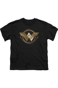 Футболка с коротким рукавом для детей с логотипом лассо из фильма "Чудо-женщина" Gildan, черный