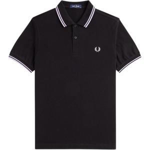 Поло с двумя пуговицами FRED PERRY, черный/фиолетовый