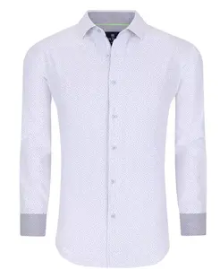 Мужская облегающая рубашка на пуговицах Performance Geometric Tom Baine, синий