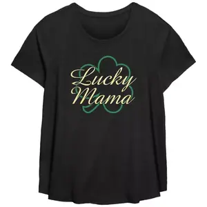 Футболка с принтом Lucky Mama больших размеров Unbranded, черный