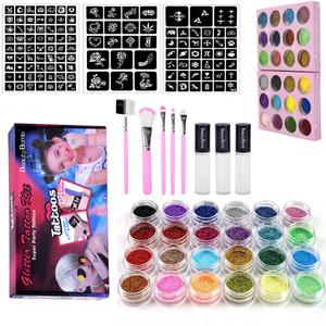 Большой набор трафаретов для татуировок с блестками Inna marka