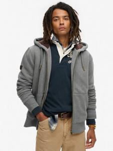Толстовка с капюшоном на молнии с борговой подкладкой  Superdry, цвет Charcoal Grey Marl