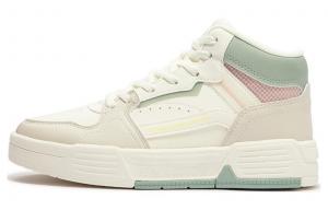 Скользоустойчивые Высокие Женские Скейтборд Кроссовки Белые Зеленые 361°