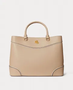 Большая женская сумка Marcy из кожи Lauren, бежевый