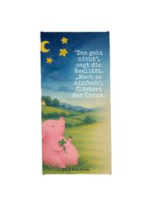 Mr. & Mrs. Panda Банное полотенце с изображением свинки и надписью, выполненное в пастельно-желтом цвете