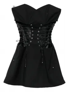 Мини-платье со шнуровкой Vestiaire d'un Oiseau Libre, черный