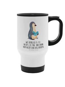 Mr. & Mrs. Panda Термокружка из нержавеющей стали с изображением книги о пингвинах и надписью белого цвета
