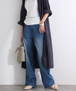 Полуширокие брюки в винтажном стиле с карманами Pourvous, цвет Blue