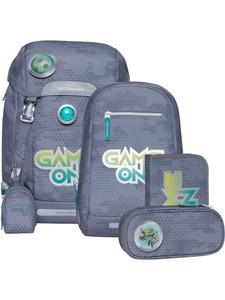 BECKMANN Классический школьный рюкзак объемом 22 л, 6 предметов, цвет Game On, серый