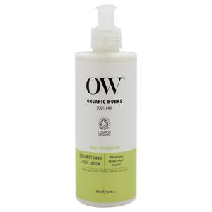 Увлажняющий лосьон для рук и тела Daily Hydration Hand and Body Lotion - Bergamot от Organic Works, подходит как для мужчин, так и для женщин - 300 мл (10,14 унций), прозрачный