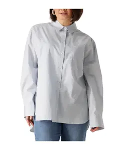 Синяя хлопковая блузка noellegz рубашка Gestuz, синий