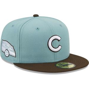 Мужская облегающая шляпа New Era светло-синяя/коричневая Chicago Cubs Beach Kiss 59FIFTY