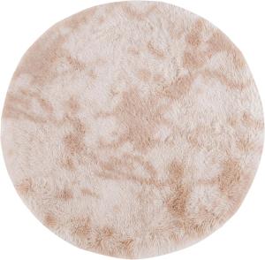 Ковер SAFAVIEH, 122 x 122 см,  Rainbow Shag Collection, круглый, цвет light beige, противоскользящий, толщина, идеально для гостиной, столовой, спальни (RBO100A)