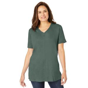 Футболка из искусственной замши Plus size Woman Within, Pine