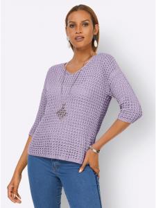 Свитер с рукавами 3/4 сиреневого цвета creation L