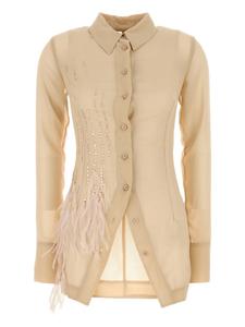 Рубашка, украшенная кристаллами The Attico, нейтральный
