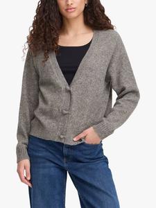 Кардиган Dasila с запахом и V-образным вырезом ICHI, Dark Grey Melange