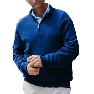 Мужской кашемировый свитер Alashan с воротником-стойкой и застежкой-молнией на четверть длины., Midnight