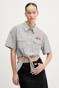 Хлопковая рубашка Guess Originals, серый