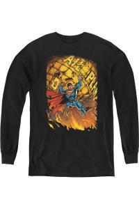 Футболка с длинным рукавом Superman Superman #1 для детей Gildan, черный