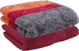 Полотенце для душа Erwin Müll шт 2er-Pack 163417, 70x1x140 см цвет bordeaux/orange/grau