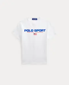 Унисекс хлопковая поло Polo Sport Polo Ralph Lauren, белый
