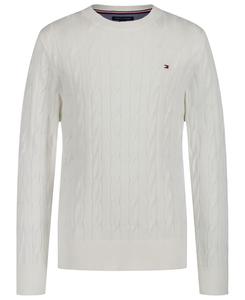 Детский свитер с круглым вырезом и узором "Кабель" для мальчиков 8-20 лет Tommy Hilfiger, White