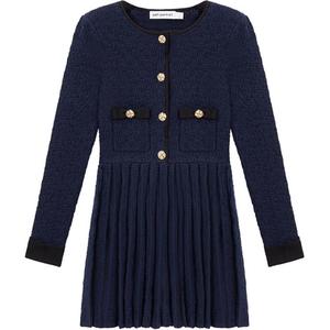 Self-portrait Женское платье с длинным рукавом Navy Blue Self Portrait